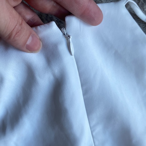 Shona Joy Ivory High Neck Ruched Midi Dress, size 10 - Picture 8 of 9